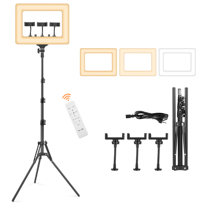 Ring Light 18 Inch Studio - 18inch Photography Ring Light,2000-7500K Dimmable Square