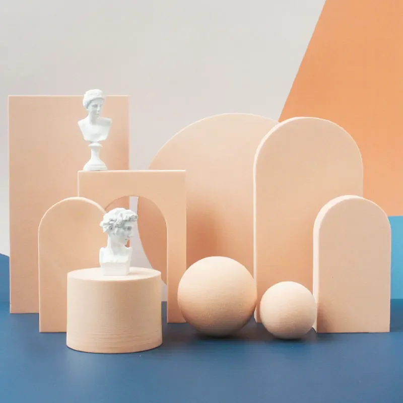 Photography Backdrop Stand Kit - Geometric Sponge Blocks Product Shooting Props