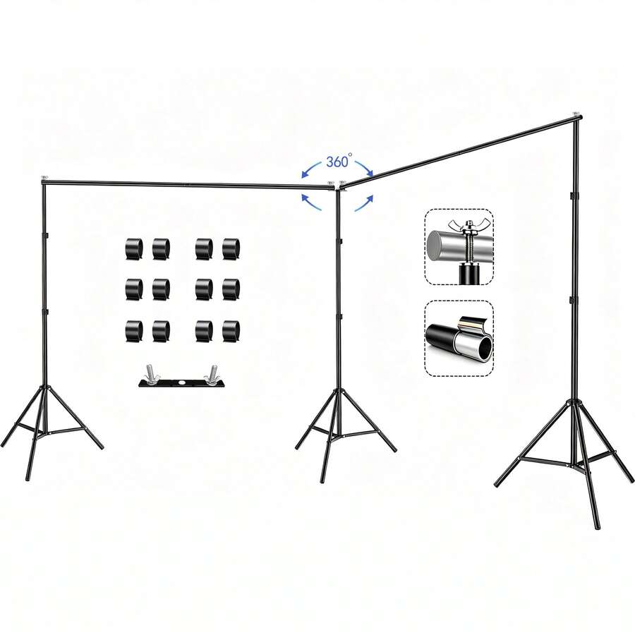 Photography Backdrop Stand Kit - 20x7Ft Backdrop Stand, Back Drop Adjustable