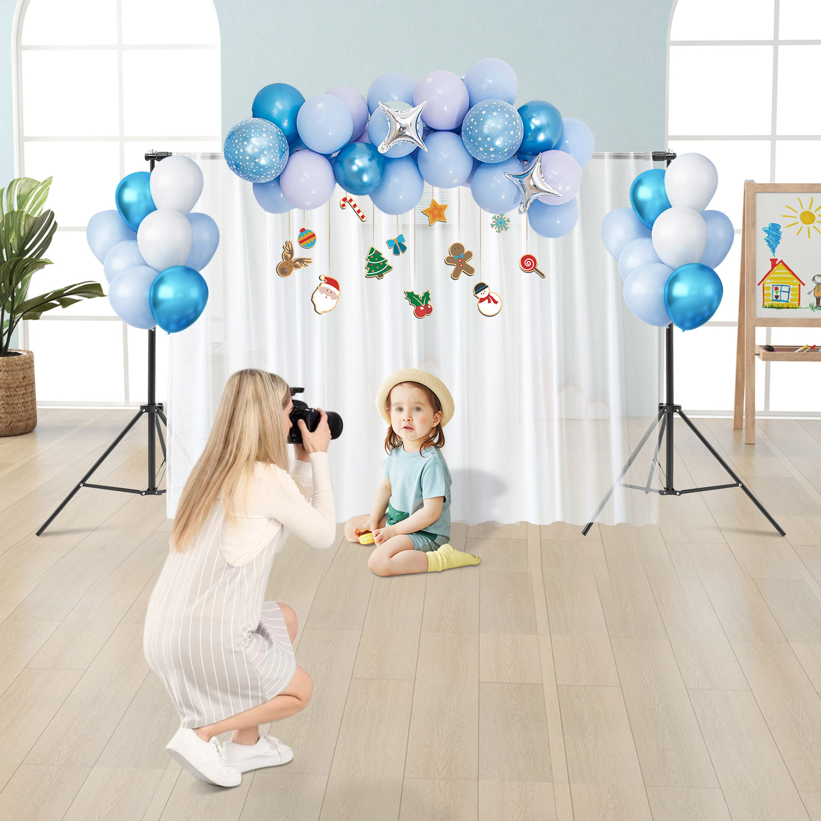 Photography Backdrop Stand Kit - Photo Background Stand Kit, Portable Backdrop