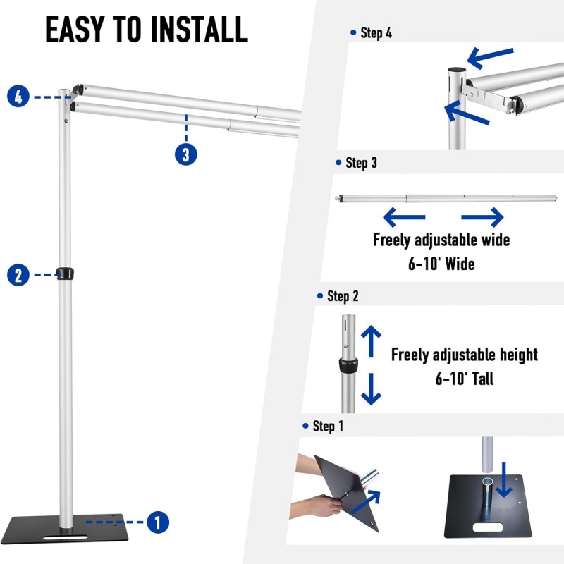 Double-Crossbar Backdrop Backg - Photography Backdrop Stand Kit review and price