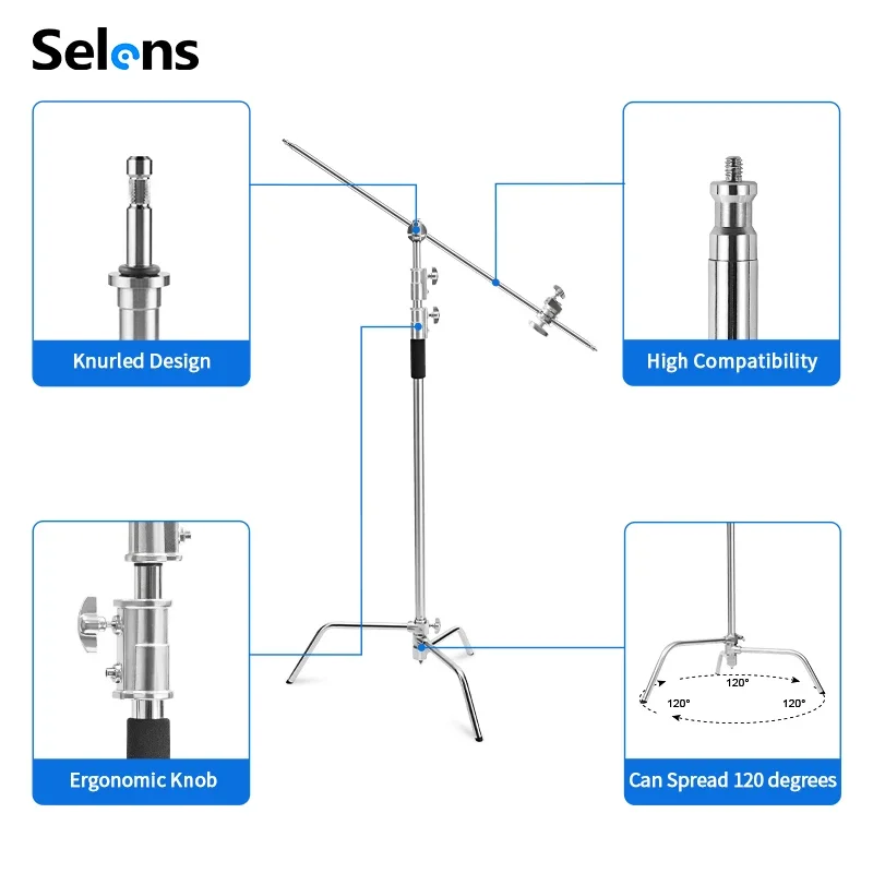 Selens C Stand Photo Studio He - Studio Light Stand 3M Heavy Duty review and price