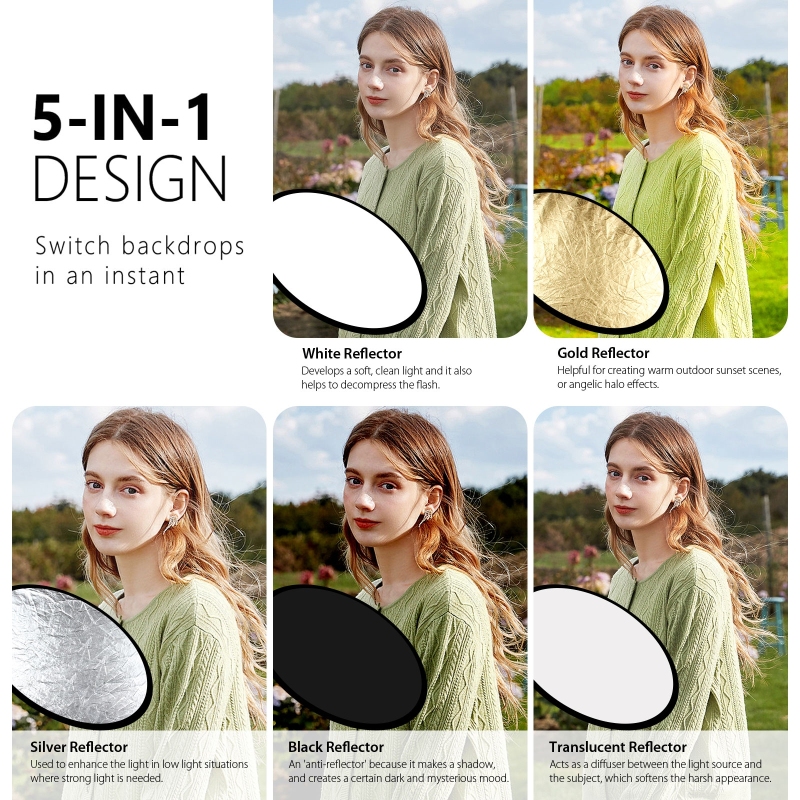 PULUZ 5 Color in 1 Photography - Reflector 5 In 1 110Cm review and price