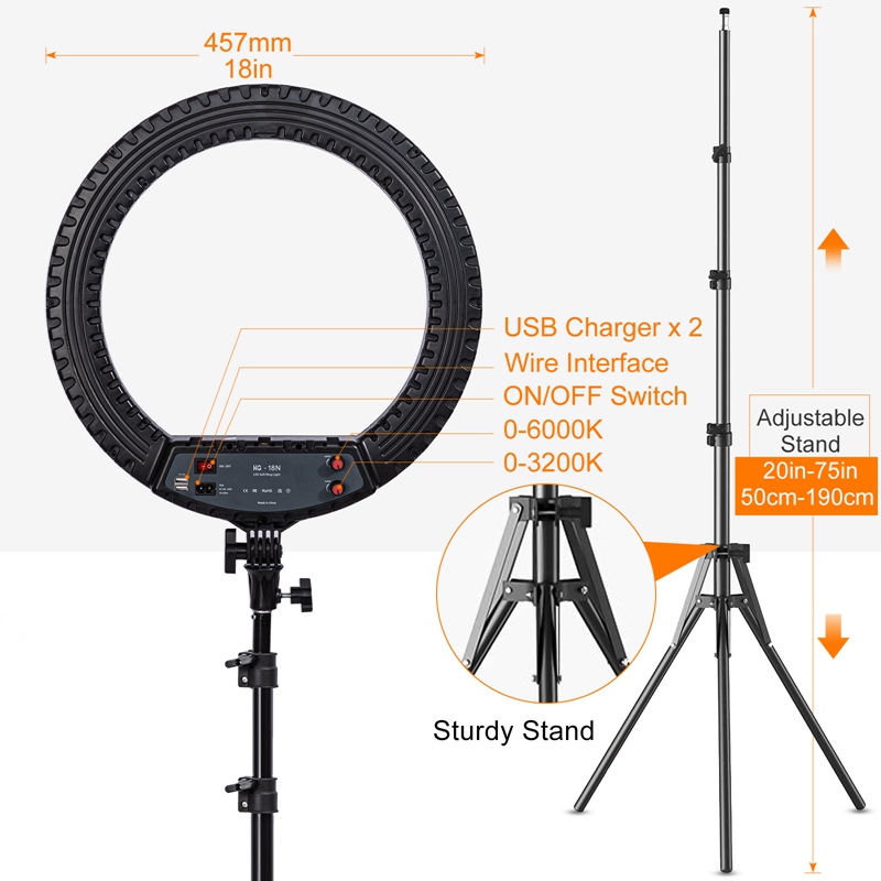 18 inch Ring Light with Tripod - Ring Light 18 Inch Studio review and price