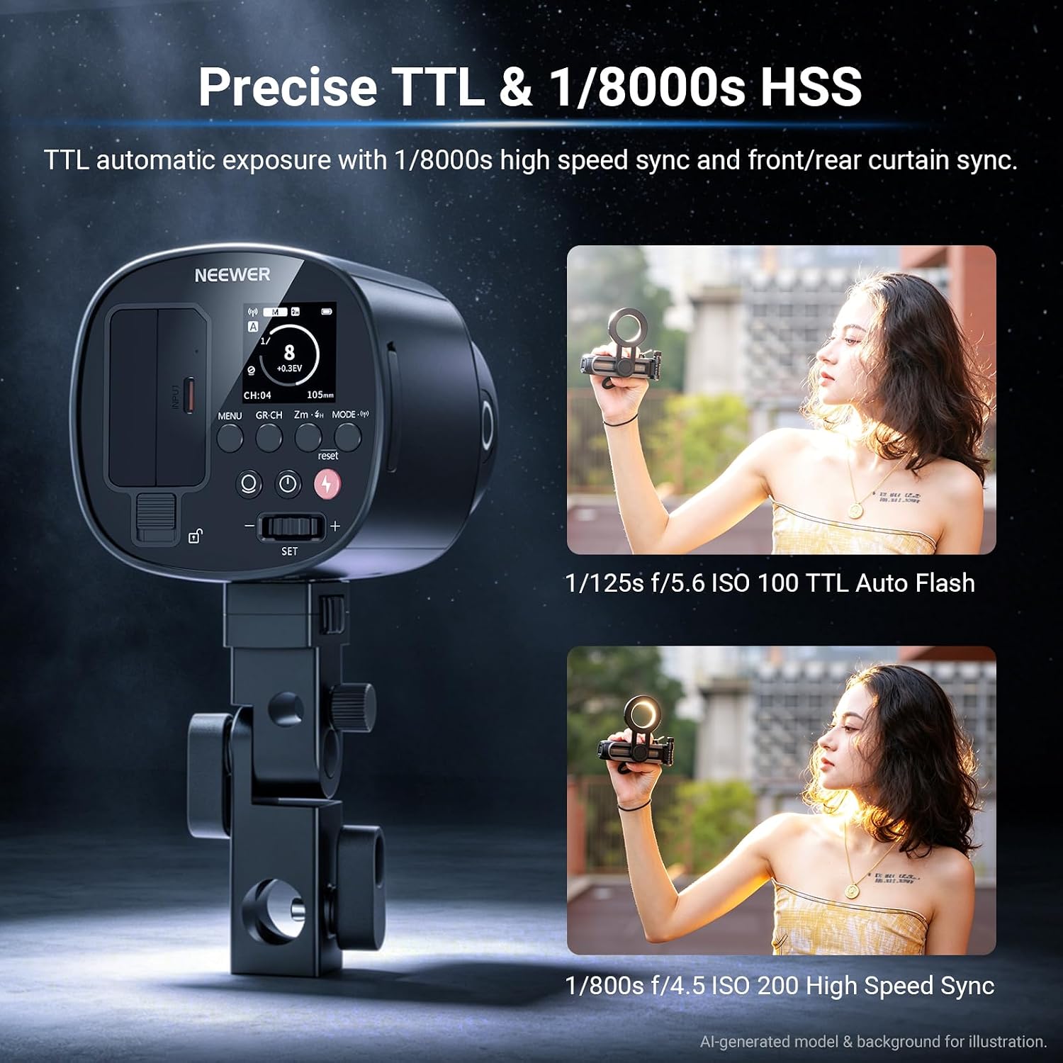 NEEWER Q120 120Ws 2.4G TTL Out - Studio Strobe Hss Ttl review and price