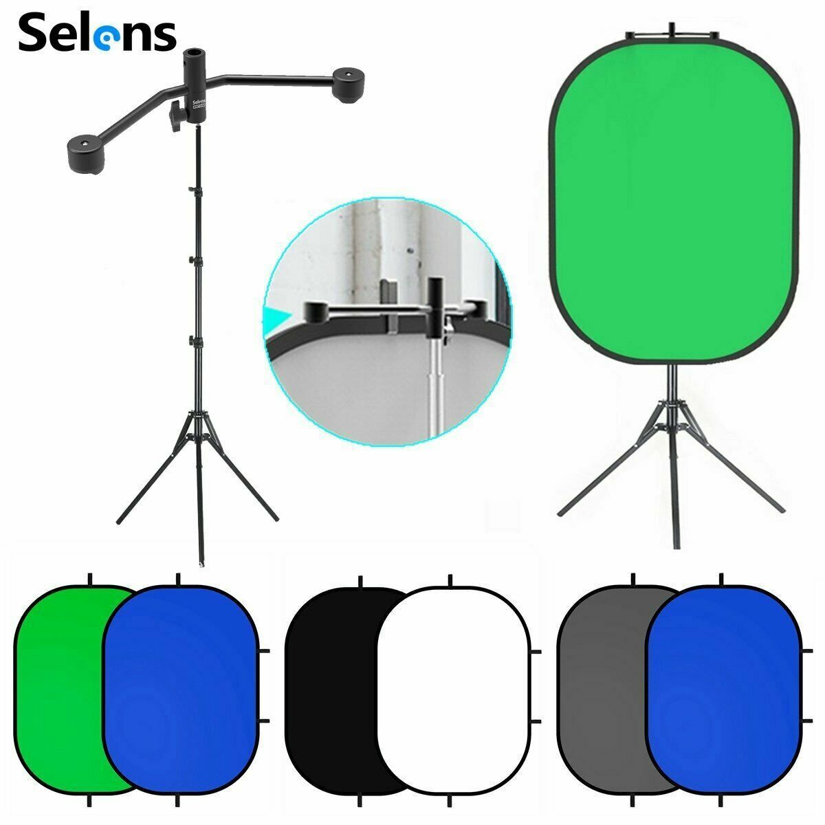 Selens Reflector Clip Photogra - Photography Backdrop Stand Kit review and price